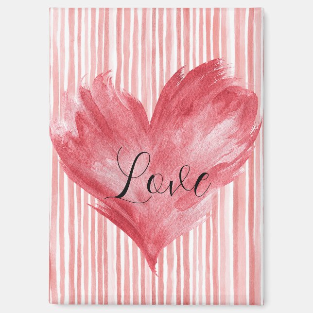 Rotes Herz Flammen Liebe Magnet (Vorderseite)