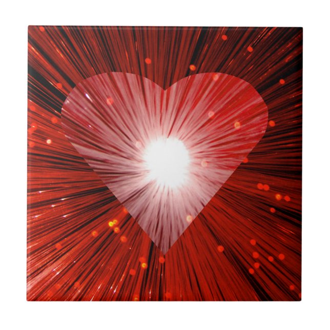 Rotes Herz Fliese (Vorderseite)