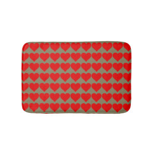 Rotes Herz Form Liebe Klassischer Minimalismus Badematte