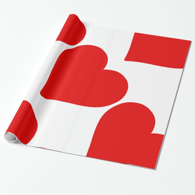 Rotes Herz Form Liebe Klassischer Minimalismus Geschenkpapier (Ungerollt)