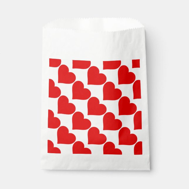 Rotes Herz Form Liebe Klassischer Minimalismus Geschenktütchen (Vorderseite)