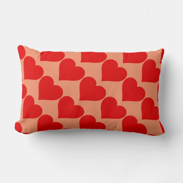 Rotes Herz Form Liebe Klassischer Minimalismus Lendenkissen (Vorderseite)