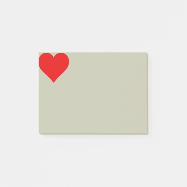 Rotes Herz Form Liebe Klassischer Minimalismus Post-it Klebezettel (Vorderseite)