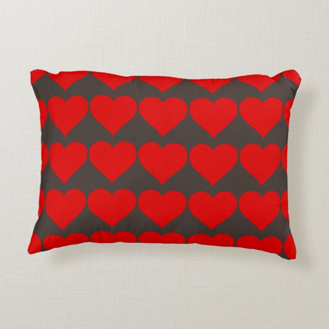 Rotes Herz Form Liebe Klassischer Minimalismus Zierkissen (Rückseite)