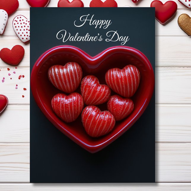 Rotes Herz-förmige Pralinen Valentins Gruß Karte (Von Creator hochgeladen)
