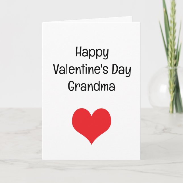 Rotes Herz Frohes Valentinstag Oma Karte (Vorderseite)