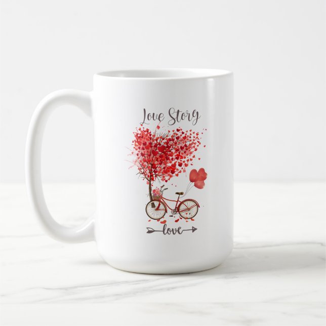 rotes Herz für mein Valentin Kaffeetasse (Links)