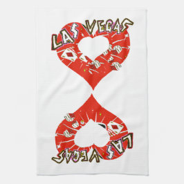 Rotes Herz-Geschirrtuch Las Vegass Geschirrtuch