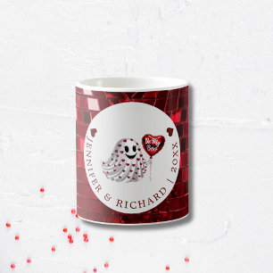 Rotes Herz Ghost Valentine Kaffeetasse