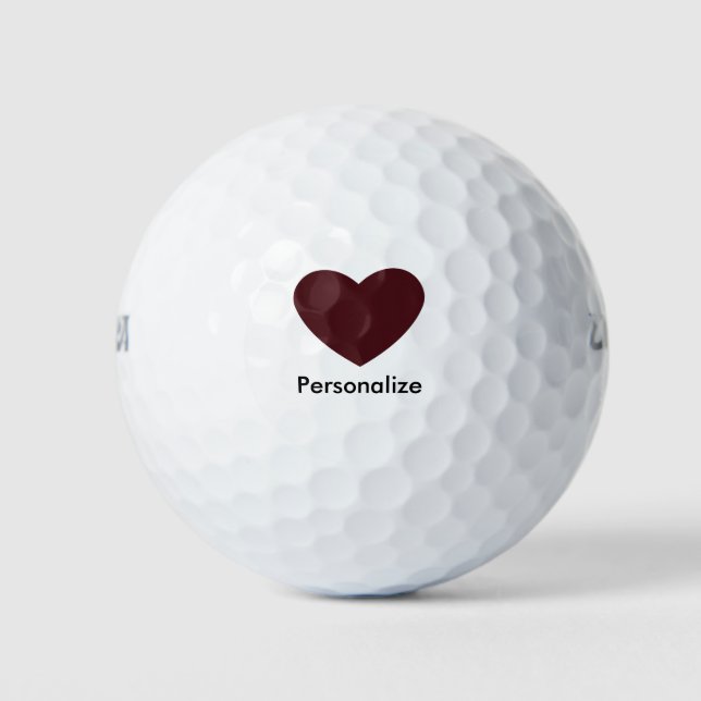 Rotes Herz Golfball (Vorderseite)
