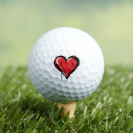 Rotes Herz -  Golfball