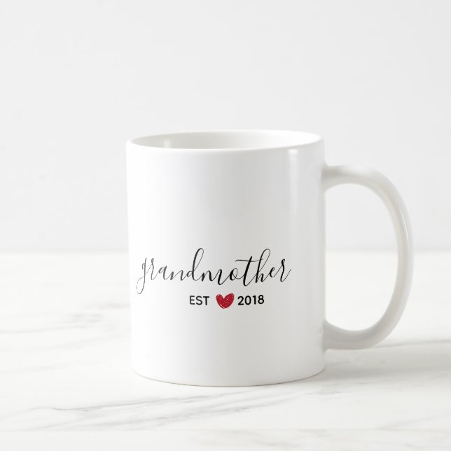 Rotes Herz Großmutter Jahr Kaffeepause Tasse (Rechts)