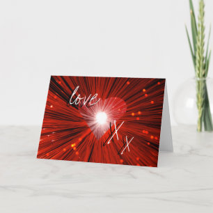 Rotes Herz Grußkarte 'Liebe & Küsse' Karte