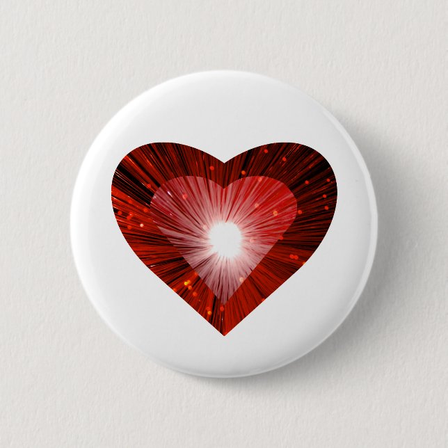 Rotes Herz "Herz"-Taste Abzeichen weiß Button (Vorderseite)