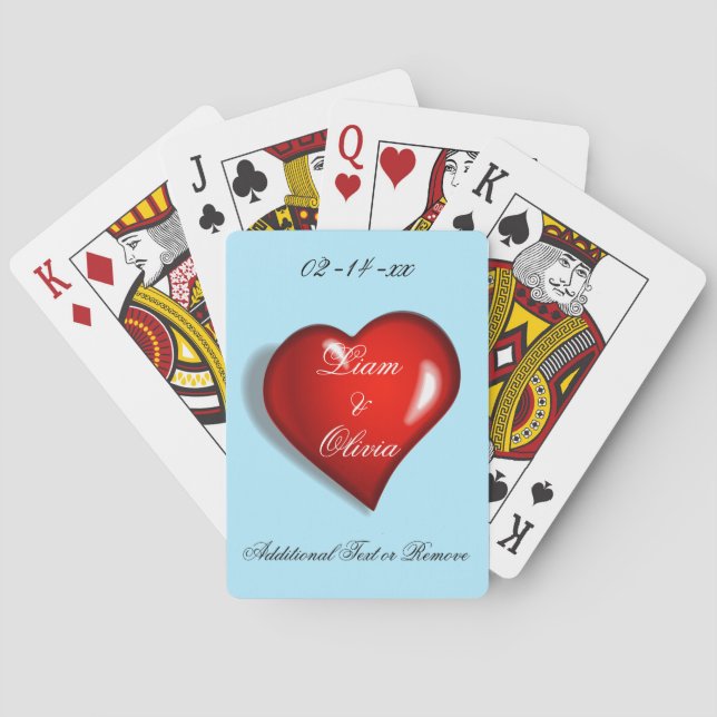 Rotes Herz Hochzeit Spielkarten (Rückseite)