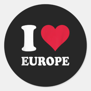 Rotes Herz I Liebe Europa Runder Aufkleber
