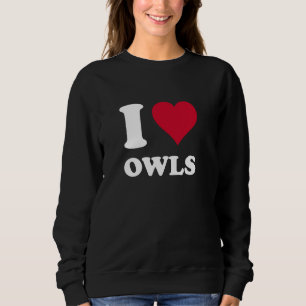 Rotes Herz Ich liebe Eulen Sweatshirt