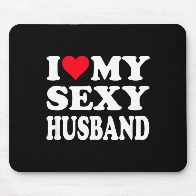 Rotes Herz ich liebe meinen Mann Design Mousepad (Vorne)
