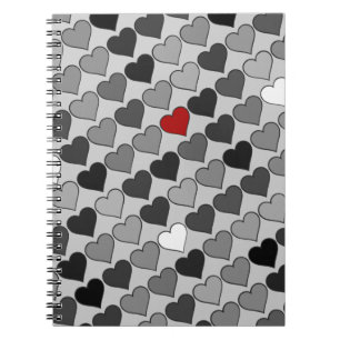 rotes Herz in der Menge Notizblock