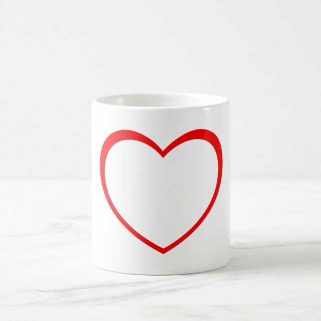 Rotes Herz Kaffeetasse (Mittel)