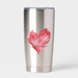 Rotes Herz Liebe Brennende Flamme Thermobecher