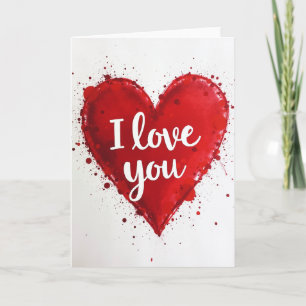 Rotes Herz Liebe-Dich-Nachrichtenkarten Karte