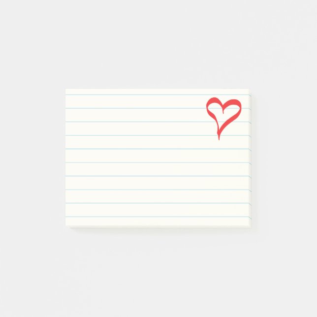 Rotes Herz Liebe Hochzeit, Brautpartys, Verlobung Post-it Klebezettel (Vorderseite)