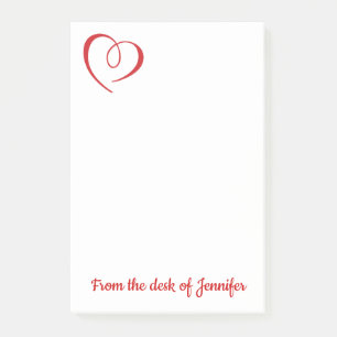 Rotes Herz Liebe - Hochzeit, Verlobung, Valentinst Post-it Klebezettel