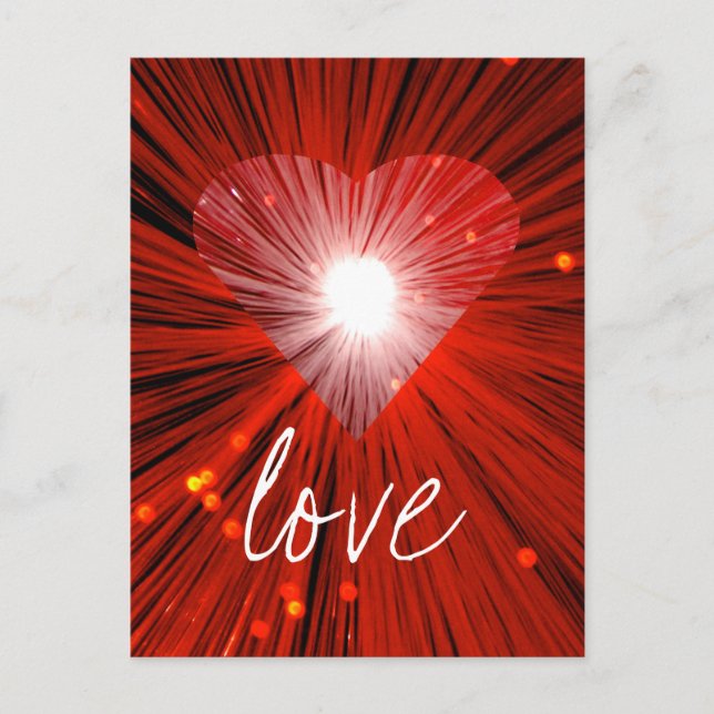Rotes Herz "Liebe" Postkarte (Vorderseite)