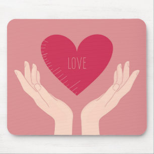 Rotes Herz Liebe Romantischer Valentinstag Mousepad