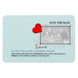 Rotes Herz Liebe Save the Date Foto Magnet
