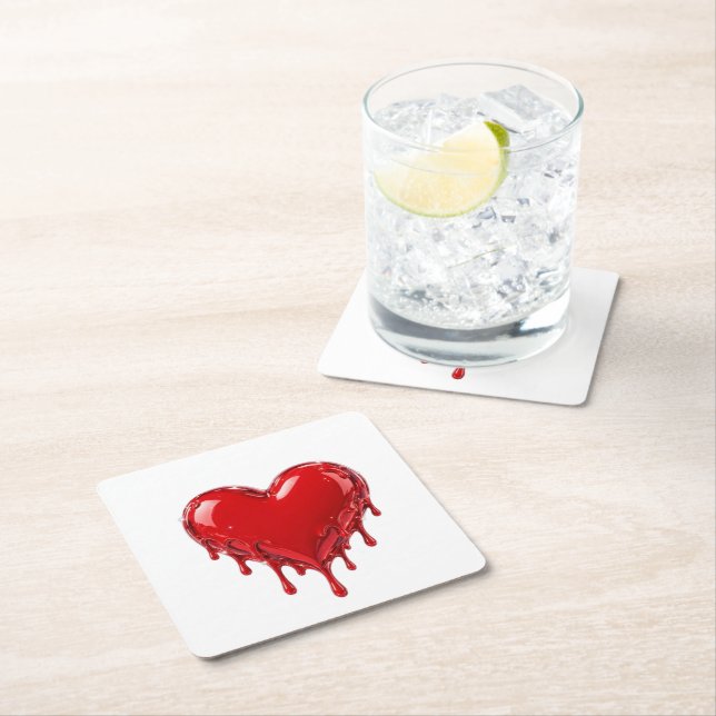 Rotes Herz Liebe Untersetzer (Vor Ort)
