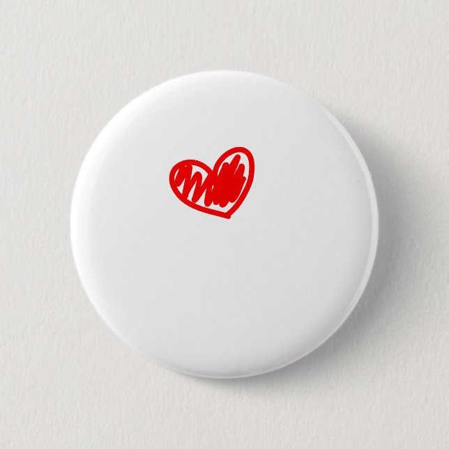 Rotes Herz. Liebe. Valentine's Day Button (Vorderseite)