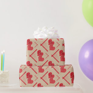 rotes Herz Liebe Valentinstag Geschenkpapier