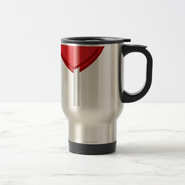 rotes Herz-Lutscher Reisebecher (Rechts)