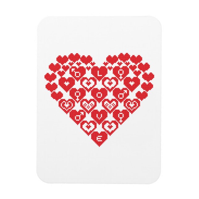 Rotes Herz Magnet (Vertikal)