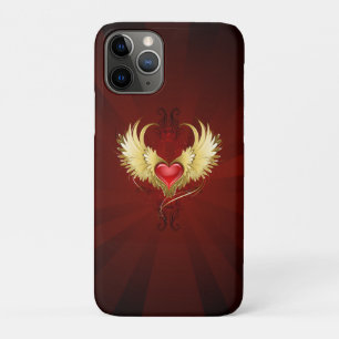 Rotes Herz mit goldenen Flügeln Case-Mate iPhone Hülle