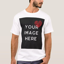Rotes Herz mit personalisiertem Bild T-Shirt