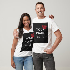 Rotes Herz mit personalisiertem Bild T-Shirt