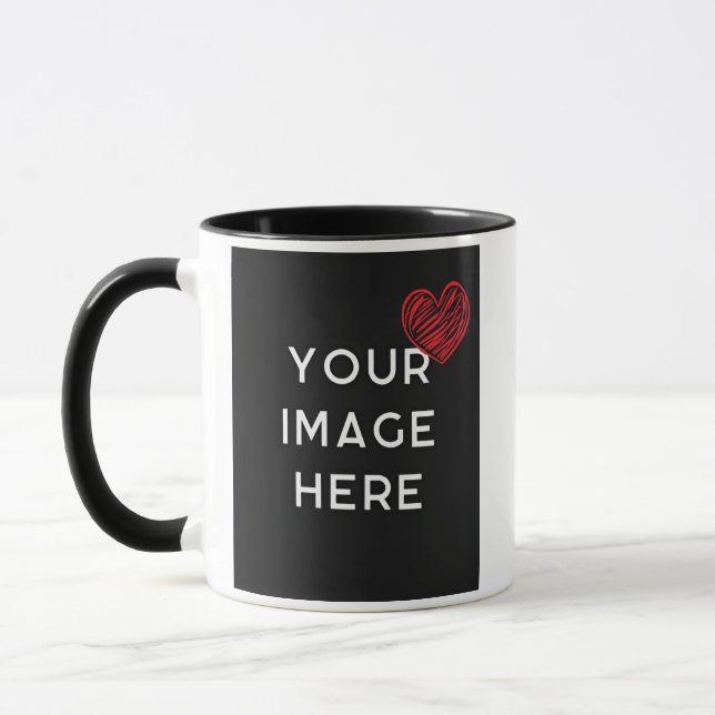 Rotes Herz mit personalisiertem Bild Tasse (Links)