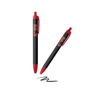 Rotes Herz mit Text-LIEBE Kugelschreiber