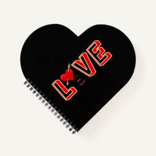 Rotes Herz mit Text-Liebe Notizbuch