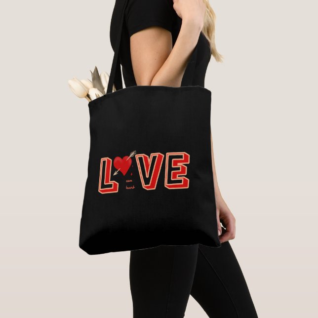 Rotes Herz mit Text-LIEBE Tasche (Von Nahem)
