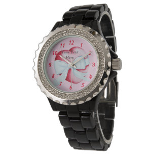 rotes Herz mit ursprünglichem Kunstentwurf des Armbanduhr
