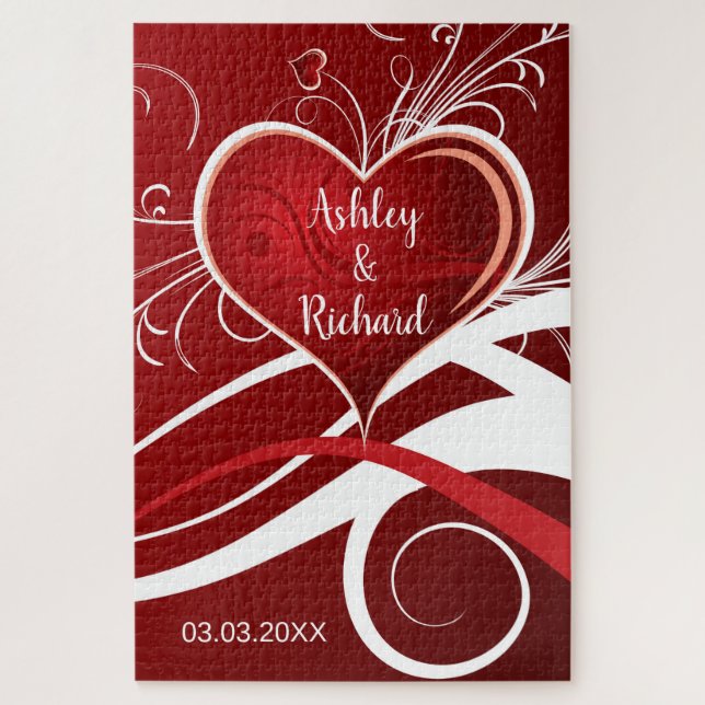 Rotes Herz mit Wirbel (Vertikal)