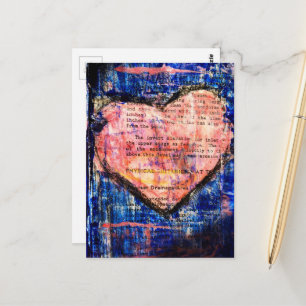 Rotes Herz Mixed Media Collage Postkarte