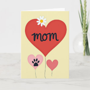 Rotes-Herz-Mom-Illustrationskarte Karte