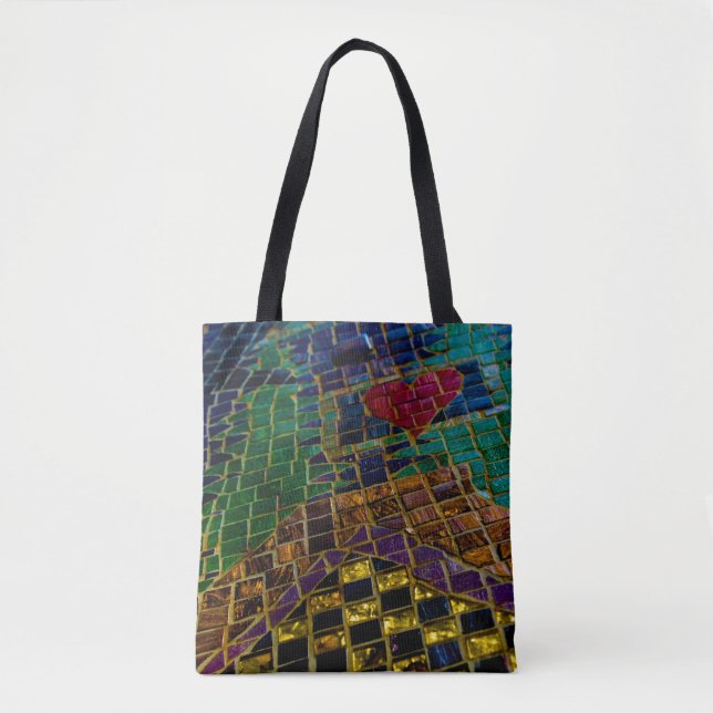 Rotes Herz Mosaik Tasche (Vorderseite)