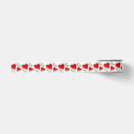 Rotes Herz-Muster-Band Ripsband