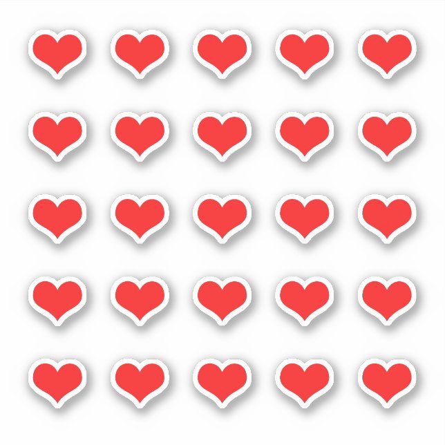Rotes Herz Muster Hochzeiten Valentinstag Aufkleber (Vorderseite)